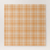 Orange White Checker Abstract Pattern ジグソーパズル (縦)