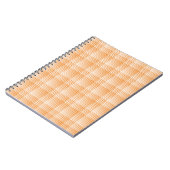 Orange White Checker Abstract Pattern ノートブック (左側)
