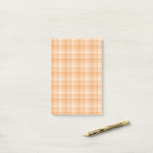 Orange White Checker Abstract Pattern ポストイット (デスク上)