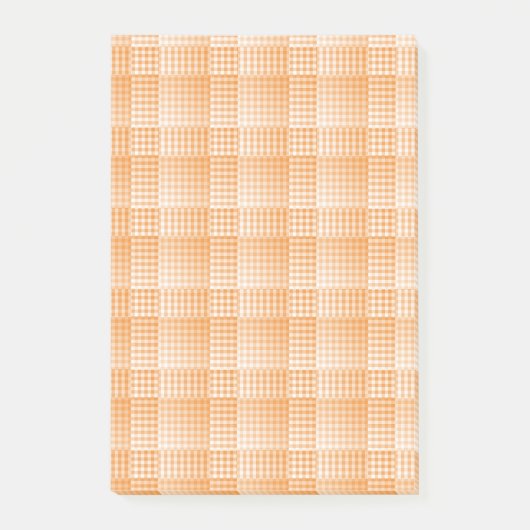 Orange White Checker Abstract Pattern ポストイット (正面)