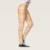 Orange White Checker Abstract Pattern レギンス (右)