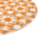 Orange White Checker Diamond Plaid Pattern カッティングボード (角)