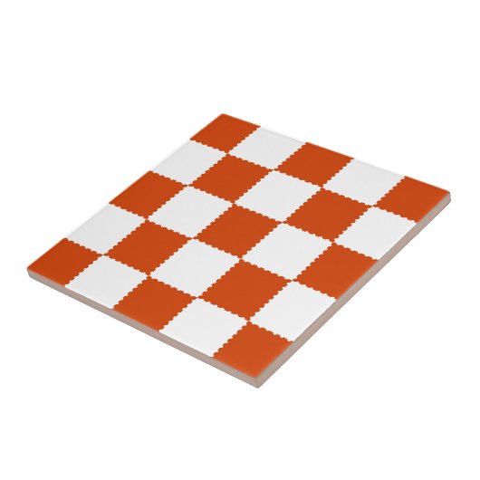 Orange & White Checkerboard Pattern タイル (側面)