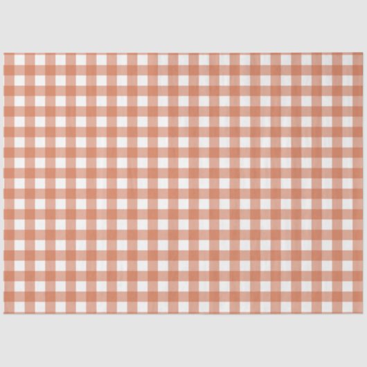 Orange & White Checkered Tissue Paper 薄葉紙 (正面)