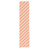 Orange White Chevron Zigzag Pattern Design  ショートテーブルランナー (正面)