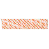 Orange White Chevron Zigzag Pattern Design  ショートテーブルランナー (横)