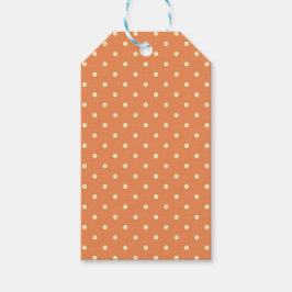 ORANGE & WHITE FALL AUTUMN POLKA DOTS ギフトタグ