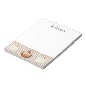 Orange White Fall Pumpkins personalized ノートパッド (回転)