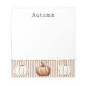 Orange White Fall Pumpkins personalized ノートパッド (正面)