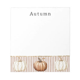 Orange White Fall Pumpkins personalized  ノートパッド