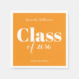 Orange White Graduation Party Napkins Customizable スタンダードカクテルナプキン