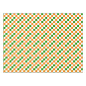 Orange White Green Checkered Pattern Design  テーブルクロス (正面(横))
