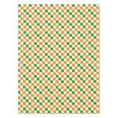Orange White Green Checkered Pattern Design  テーブルクロス (正面)