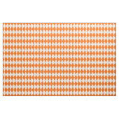 Orange White Harlequin Diamonds Checkers Design  ファブリック (ヤード)