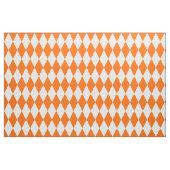 Orange White Harlequin Diamonds Checkers Design  ファブリック (ファットクウォーター)
