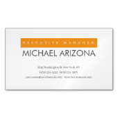 Orange & White Minimalist Simple Plain  マグネット名刺 (正面)