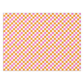 Orange White Pink Checkered Pattern Design  テーブルクロス (正面(横))