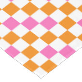 Orange White Pink Checkered Pattern Design  テーブルクロス (アングル)