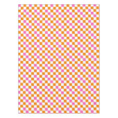 Orange White Pink Checkered Pattern Design  テーブルクロス (正面)