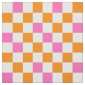 Orange White Pink Checkered Pattern Design  ファブリック (見本)