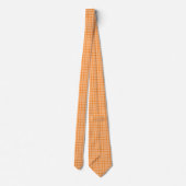 Orange White Plaid Pattern ネクタイ (裏面)