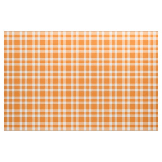 Orange White Plaid Pattern ファブリック (ヤード)