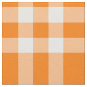 Orange White Plaid Pattern ファブリック (クローズアップ)