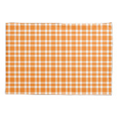 Orange White Plaid Pattern 枕カバー (裏面-左)