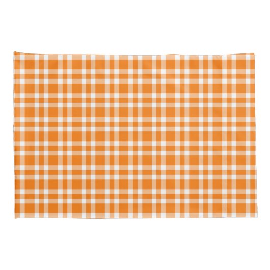 Orange White Plaid Pattern 枕カバー (裏面-右)