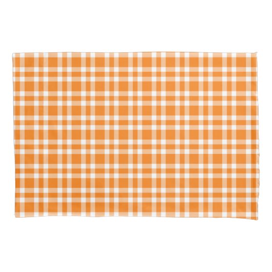Orange White Plaid Pattern 枕カバー (正面左)