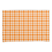 Orange White Plaid Pattern 枕カバー (正面右)