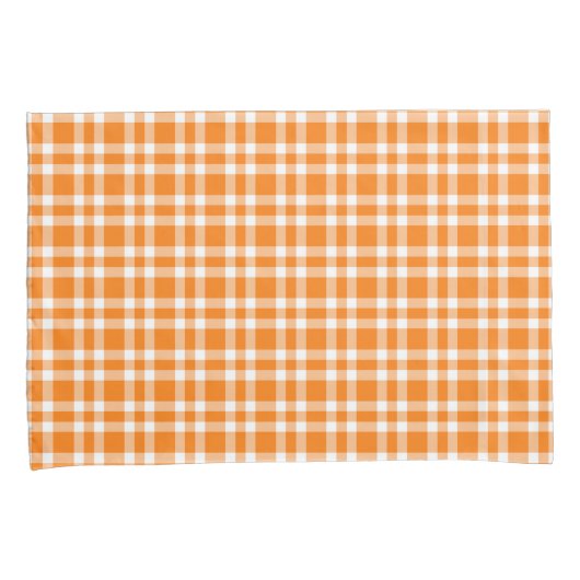 Orange White Plaid Pattern 枕カバー (正面右)