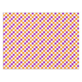 Orange White Purple Checkered Pattern Design  テーブルクロス (正面(横))