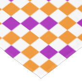 Orange White Purple Checkered Pattern Design  テーブルクロス (アングル)