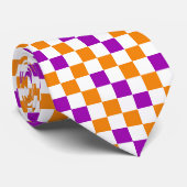Orange White Purple Checkered Pattern Design  ネクタイ (ロール)