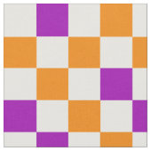 Orange White Purple Checkered Pattern Design  ファブリック (クローズアップ)