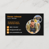 Orange White Renovation Contractor Builder 名刺 (裏面)