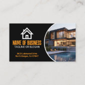 Orange White Renovation Contractor Builder 名刺 (正面)