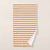 orange & white stripes バスタオルセット (ハンドタオル)