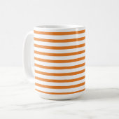orange & white stripes – orange-weiß gestreift コーヒーマグカップ (正面左)