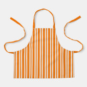Orange White Stripes Pattern エプロン (正面)
