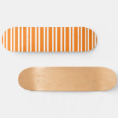 Orange White Stripes Pattern スケートボード (横)
