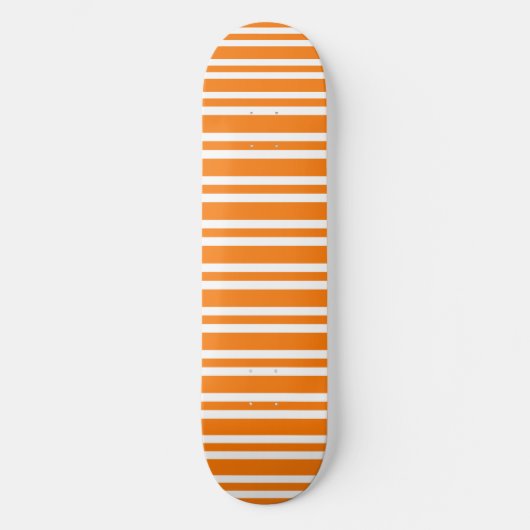 Orange White Stripes Pattern スケートボード (正面)