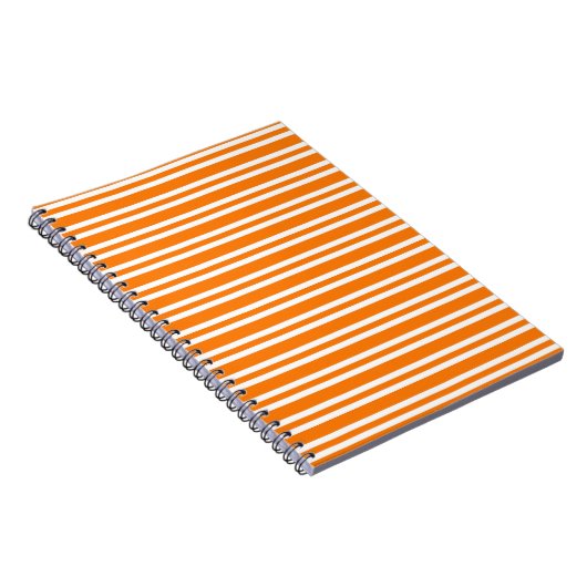 Orange White Stripes Pattern ノートブック (右側)