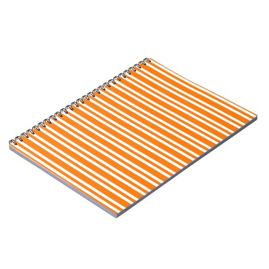 Orange White Stripes Pattern ノートブック (左側)