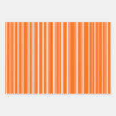 Orange & White Stylish & Fun Stripes & Polka Dots ラッピングペーパーシート (正面2)
