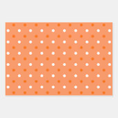 Orange & White Stylish & Fun Stripes & Polka Dots ラッピングペーパーシート (正面)