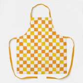Orange White Yellow Checkered Pattern Design  エプロン (正面)