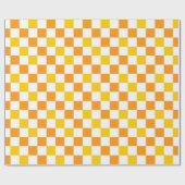 Orange White Yellow Checkered Pattern Design  ラッピングペーパー (フラット)