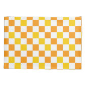 Orange White Yellow Checkered Pattern Design  枕カバー (裏面)